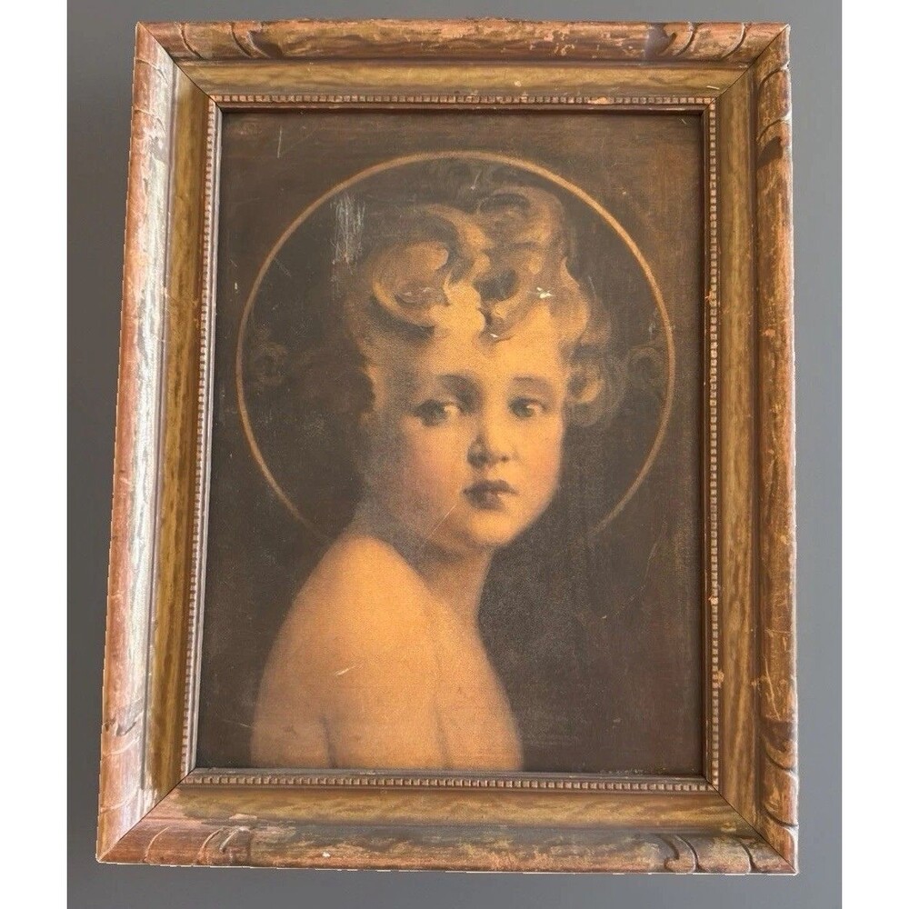 Vintage Charles Bosseron Chambers Light of the World Framed Print Christ Child